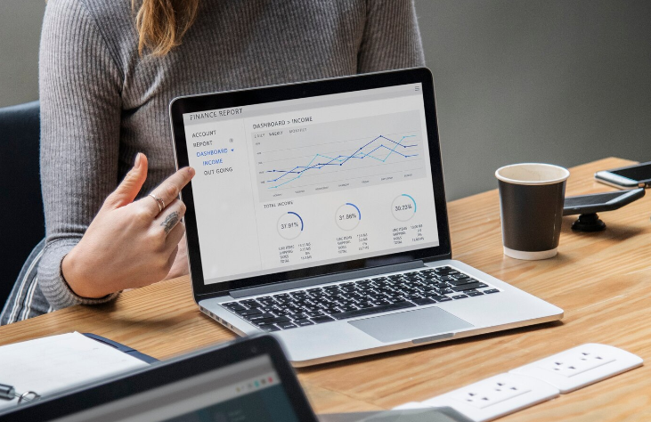 Ansicht Dashboard auf Laptop